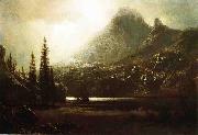 Albert Bierstadt By_a_Mountain_Lake oil painting reproduction